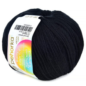Купить пряжу ПЕХОРСКИЙ ТЕКСТИЛЬ Детский Каприз цвет 02-Чёрный производства фабрики ПЕХОРСКИЙ ТЕКСТИЛЬ