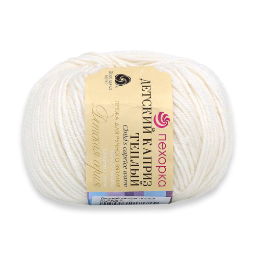 Купить пряжу ПЕХОРСКИЙ ТЕКСТИЛЬ Детский Каприз Тёплый цвет 01-Белый производства фабрики ПЕХОРСКИЙ ТЕКСТИЛЬ