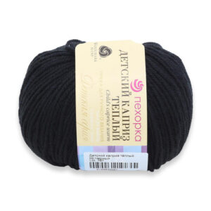 Купить пряжу ПЕХОРСКИЙ ТЕКСТИЛЬ Детский Каприз Тёплый цвет 02-Черный производства фабрики ПЕХОРСКИЙ ТЕКСТИЛЬ