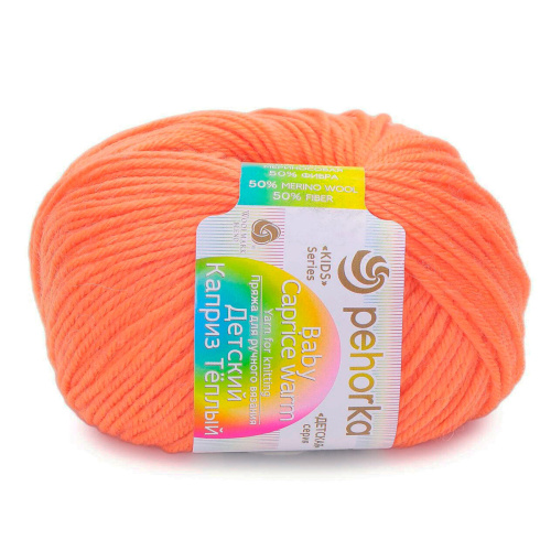 Купить пряжу ПЕХОРСКИЙ ТЕКСТИЛЬ Детский Каприз Тёплый цвет 1125-Розовый коралл производства фабрики ПЕХОРСКИЙ ТЕКСТИЛЬ