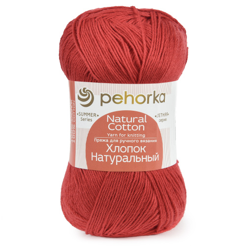 Купить пряжу ПЕХОРСКИЙ ТЕКСТИЛЬ Хлопок Натуральный цвет 06-Красный производства фабрики ПЕХОРСКИЙ ТЕКСТИЛЬ