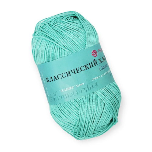 Купить пряжу ПЕХОРСКИЙ ТЕКСТИЛЬ Классический Хлопок цвет 411-Мята производства фабрики ПЕХОРСКИЙ ТЕКСТИЛЬ