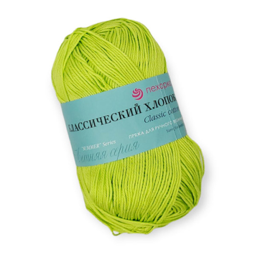 Купить пряжу ПЕХОРСКИЙ ТЕКСТИЛЬ Классический Хлопок цвет 483-Незрелый лимон производства фабрики ПЕХОРСКИЙ ТЕКСТИЛЬ