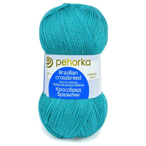 Купить пряжу ПЕХОРСКИЙ ТЕКСТИЛЬ Кроссбред Бразилии цвет 335-Изумруд производства фабрики ПЕХОРСКИЙ ТЕКСТИЛЬ