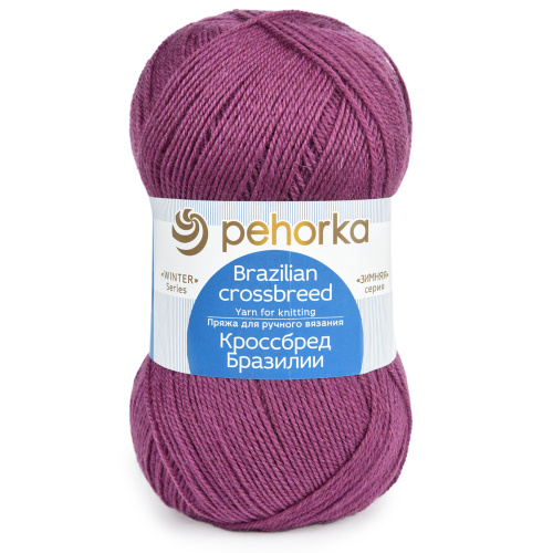 Купить пряжу ПЕХОРСКИЙ ТЕКСТИЛЬ Кроссбред Бразилии цвет 40-Цикламен производства фабрики ПЕХОРСКИЙ ТЕКСТИЛЬ