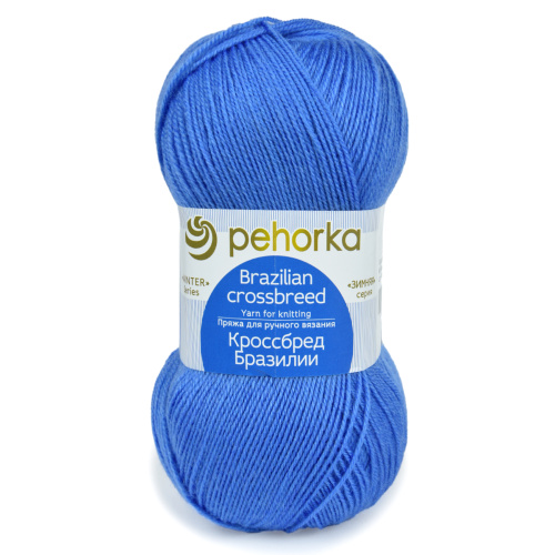 Купить пряжу ПЕХОРСКИЙ ТЕКСТИЛЬ Кроссбред Бразилии цвет 98-Лесной колокольчик производства фабрики ПЕХОРСКИЙ ТЕКСТИЛЬ