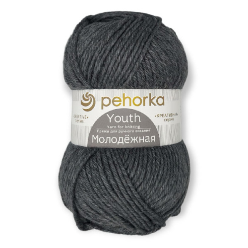 Купить пряжу ПЕХОРСКИЙ ТЕКСТИЛЬ Молодёжная цвет 446-Т.серый производства фабрики ПЕХОРСКИЙ ТЕКСТИЛЬ