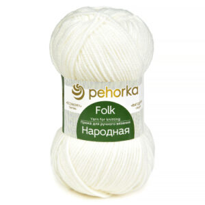 Купить пряжу ПЕХОРСКИЙ ТЕКСТИЛЬ Народная цвет 01-Белый производства фабрики ПЕХОРСКИЙ ТЕКСТИЛЬ
