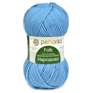 Купить пряжу ПЕХОРСКИЙ ТЕКСТИЛЬ Народная цвет 05-Голубой производства фабрики ПЕХОРСКИЙ ТЕКСТИЛЬ
