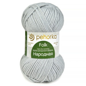 Купить пряжу ПЕХОРСКИЙ ТЕКСТИЛЬ Народная цвет 08-Св.серый производства фабрики ПЕХОРСКИЙ ТЕКСТИЛЬ