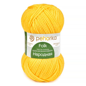 Купить пряжу ПЕХОРСКИЙ ТЕКСТИЛЬ Народная цвет 118-Подсолнух производства фабрики ПЕХОРСКИЙ ТЕКСТИЛЬ