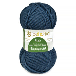 Купить пряжу ПЕХОРСКИЙ ТЕКСТИЛЬ Народная цвет 255-Джинсовый производства фабрики ПЕХОРСКИЙ ТЕКСТИЛЬ