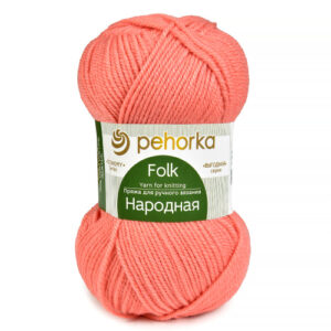 Купить пряжу ПЕХОРСКИЙ ТЕКСТИЛЬ Народная цвет 351-Св.коралл производства фабрики ПЕХОРСКИЙ ТЕКСТИЛЬ