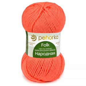 Купить пряжу ПЕХОРСКИЙ ТЕКСТИЛЬ Народная цвет 396-Настурция производства фабрики ПЕХОРСКИЙ ТЕКСТИЛЬ