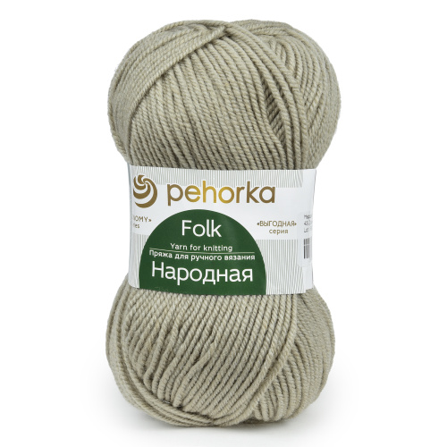 Купить пряжу ПЕХОРСКИЙ ТЕКСТИЛЬ Народная цвет 43-Суровый лен производства фабрики ПЕХОРСКИЙ ТЕКСТИЛЬ