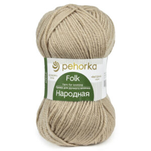 Купить пряжу ПЕХОРСКИЙ ТЕКСТИЛЬ Народная цвет 431-Бежевый меланж производства фабрики ПЕХОРСКИЙ ТЕКСТИЛЬ