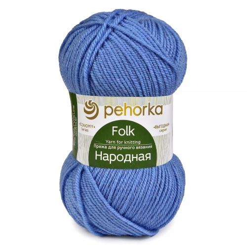 Купить пряжу ПЕХОРСКИЙ ТЕКСТИЛЬ Народная цвет 520-Голубая про производства фабрики ПЕХОРСКИЙ ТЕКСТИЛЬ