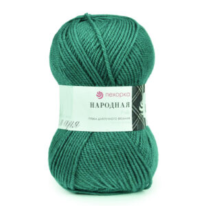 Купить пряжу ПЕХОРСКИЙ ТЕКСТИЛЬ Народная цвет 573-Т.изумруд производства фабрики ПЕХОРСКИЙ ТЕКСТИЛЬ