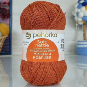 Купить пряжу ПЕХОРСКИЙ ТЕКСТИЛЬ Нежная крапива цвет 1565-Хурма производства фабрики ПЕХОРСКИЙ ТЕКСТИЛЬ