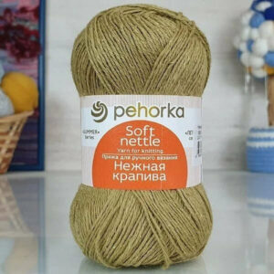 Купить пряжу ПЕХОРСКИЙ ТЕКСТИЛЬ Нежная крапива цвет 1568-Табачный лист производства фабрики ПЕХОРСКИЙ ТЕКСТИЛЬ