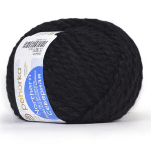 Купить пряжу ПЕХОРСКИЙ ТЕКСТИЛЬ Северная цвет 02-Чёрный производства фабрики ПЕХОРСКИЙ ТЕКСТИЛЬ