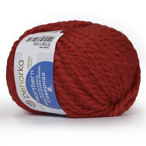 Купить пряжу ПЕХОРСКИЙ ТЕКСТИЛЬ Северная цвет 88-Красный мак производства фабрики ПЕХОРСКИЙ ТЕКСТИЛЬ