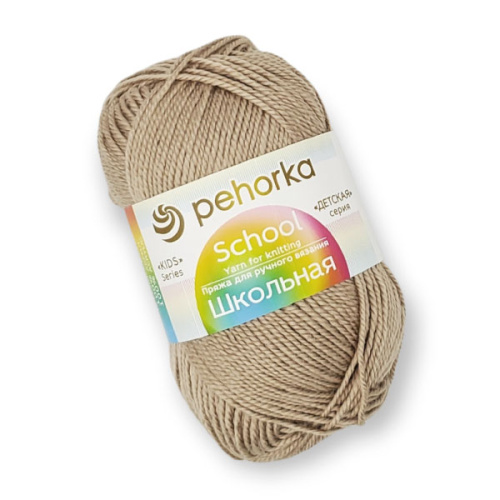 Купить пряжу ПЕХОРСКИЙ ТЕКСТИЛЬ Школьная цвет 03-Светло-бежевый производства фабрики ПЕХОРСКИЙ ТЕКСТИЛЬ