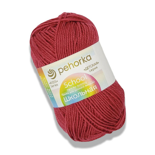 Купить пряжу ПЕХОРСКИЙ ТЕКСТИЛЬ Школьная цвет 06-Красный производства фабрики ПЕХОРСКИЙ ТЕКСТИЛЬ