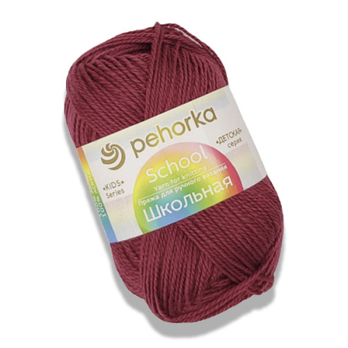 Купить пряжу ПЕХОРСКИЙ ТЕКСТИЛЬ Школьная цвет 323-Т. бордо производства фабрики ПЕХОРСКИЙ ТЕКСТИЛЬ