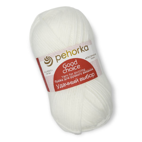 Купить пряжу ПЕХОРСКИЙ ТЕКСТИЛЬ Удачный Выбор цвет 01-Белый производства фабрики ПЕХОРСКИЙ ТЕКСТИЛЬ