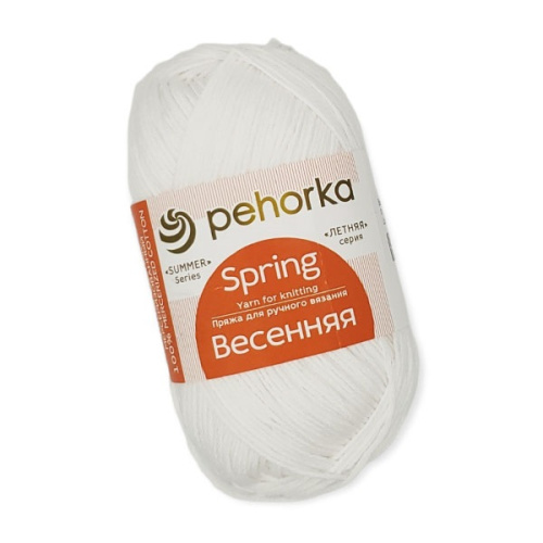 Купить пряжу ПЕХОРСКИЙ ТЕКСТИЛЬ Весенняя цвет 01-Белый производства фабрики ПЕХОРСКИЙ ТЕКСТИЛЬ