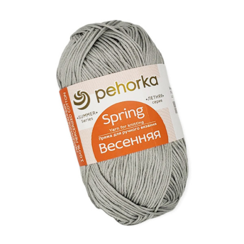 Купить пряжу ПЕХОРСКИЙ ТЕКСТИЛЬ Весенняя цвет 08-Св.серый производства фабрики ПЕХОРСКИЙ ТЕКСТИЛЬ