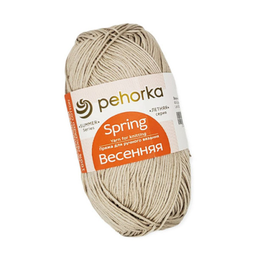 Купить пряжу ПЕХОРСКИЙ ТЕКСТИЛЬ Весенняя цвет 43-Суровый лён производства фабрики ПЕХОРСКИЙ ТЕКСТИЛЬ