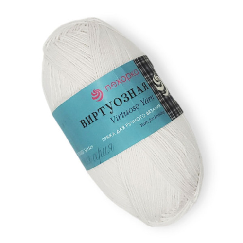Купить пряжу ПЕХОРСКИЙ ТЕКСТИЛЬ Виртуозная цвет 01-Белый производства фабрики ПЕХОРСКИЙ ТЕКСТИЛЬ