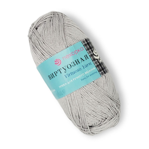 Купить пряжу ПЕХОРСКИЙ ТЕКСТИЛЬ Виртуозная цвет 08-Св.Серый производства фабрики ПЕХОРСКИЙ ТЕКСТИЛЬ