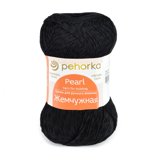 Купить пряжу ПЕХОРСКИЙ ТЕКСТИЛЬ Жемчужная цвет 02-Черный производства фабрики ПЕХОРСКИЙ ТЕКСТИЛЬ
