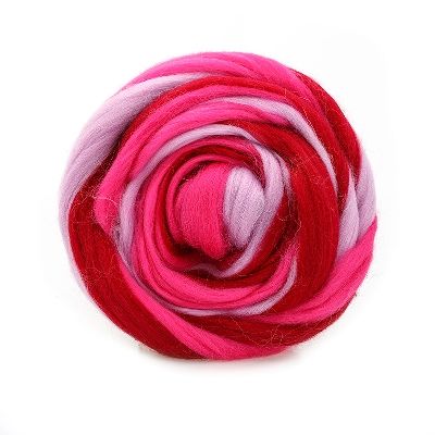 Купить пряжу ТРОИЦКАЯ Гребенная лента мультиколор цвет 6114 мультиколо производства фабрики ТРОИЦКАЯ