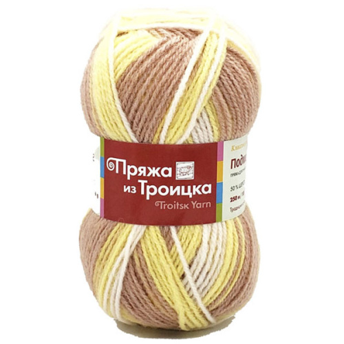 Купить пряжу ТРОИЦКАЯ Подмосковная принт цвет 7212 производства фабрики ТРОИЦКАЯ