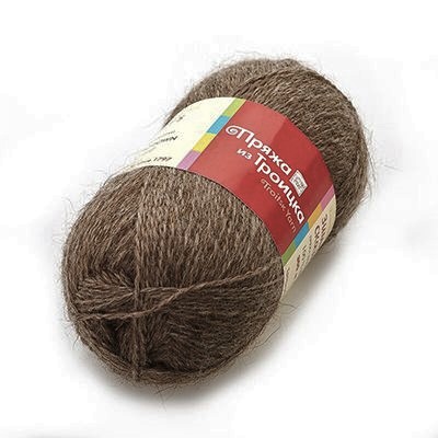 Купить пряжу ТРОИЦКАЯ Зимняя сказка "Натуральный" цвет 2459-Натуральный-тёмный производства фабрики ТРОИЦКАЯ