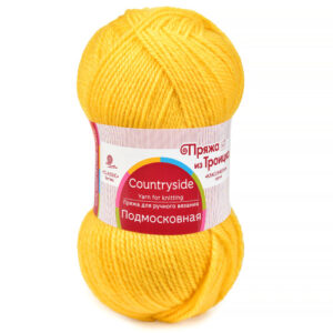 Купить пряжу ТРОИЦКАЯ Подмосковная цвет 75-Желтая роза производства фабрики ТРОИЦКАЯ