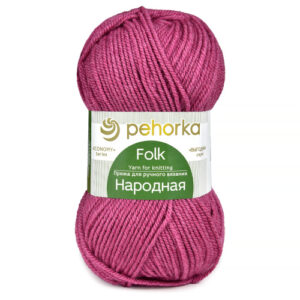 Купить пряжу ПЕХОРСКИЙ ТЕКСТИЛЬ Народная цвет 439-Малиновый производства фабрики ПЕХОРСКИЙ ТЕКСТИЛЬ