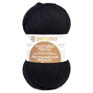 Купить пряжу ПЕХОРСКИЙ ТЕКСТИЛЬ Австралийский Меринос цвет 02-Чёрный производства фабрики ПЕХОРСКИЙ ТЕКСТИЛЬ