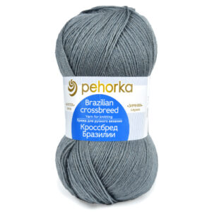 Купить пряжу ПЕХОРСКИЙ ТЕКСТИЛЬ Кроссбред Бразилии цвет 174-Стальной производства фабрики ПЕХОРСКИЙ ТЕКСТИЛЬ