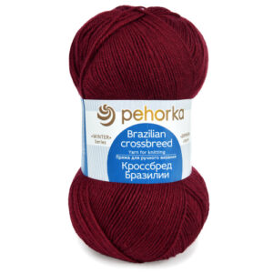 Купить пряжу ПЕХОРСКИЙ ТЕКСТИЛЬ Кроссбред Бразилии цвет 323-Тёмн.бордо производства фабрики ПЕХОРСКИЙ ТЕКСТИЛЬ