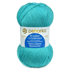 Купить пряжу ПЕХОРСКИЙ ТЕКСТИЛЬ Кроссбред Бразилии цвет 354- Св.лагуна производства фабрики ПЕХОРСКИЙ ТЕКСТИЛЬ