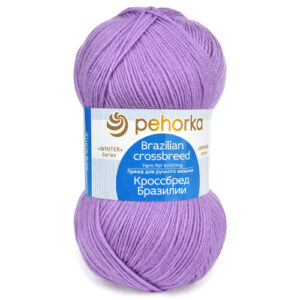 Купить пряжу ПЕХОРСКИЙ ТЕКСТИЛЬ Кроссбред Бразилии цвет 389-Св.фиалка производства фабрики ПЕХОРСКИЙ ТЕКСТИЛЬ