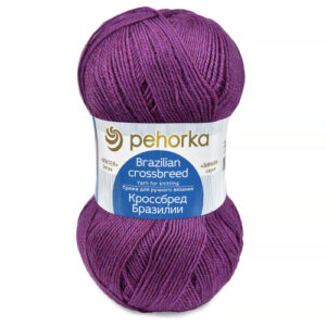 Купить пряжу ПЕХОРСКИЙ ТЕКСТИЛЬ Кроссбред Бразилии цвет 575-Ярко-лиловый производства фабрики ПЕХОРСКИЙ ТЕКСТИЛЬ