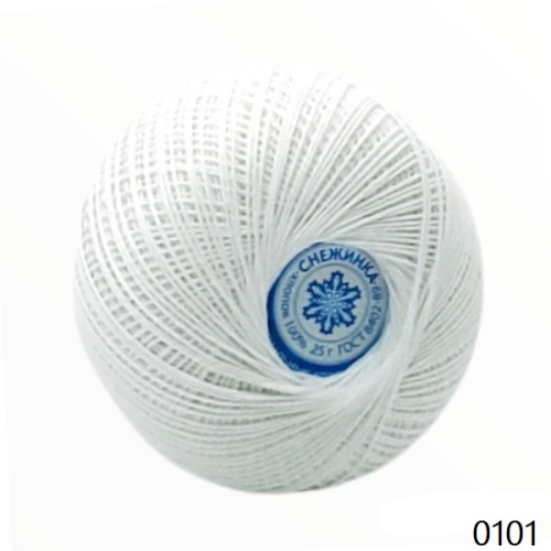 Купить пряжу ПНК.ИМ.КИРОВ Снежинка цвет 0101 производства фабрики ПНК.ИМ.КИРОВ