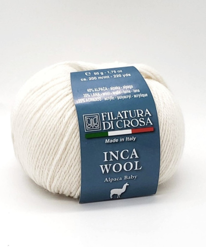 Купить пряжу FILATURA DI CROSA INCA WOOL цвет 01 производства фабрики FILATURA DI CROSA