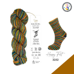Купить пряжу GAZZAL Happy Feet цвет 3252 производства фабрики GAZZAL